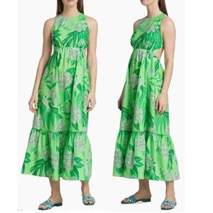 FARM RIO “Dewdrop” floral backless long dress